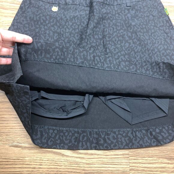 Athletic Skirt Swing Control Skort Womens Size 6 Black Leopard Stretch Golf - Picture 4 of 7